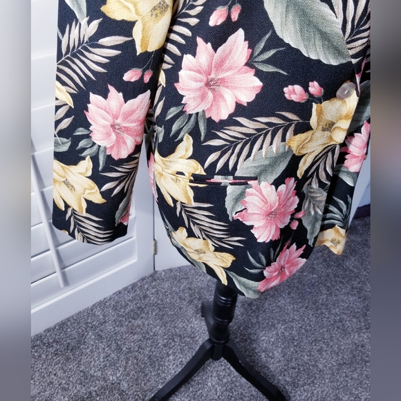 DRESSBARN TROPICAL FLOWER PRINT BLAZER - VINTAGE STYLE - Picture 7 of 15